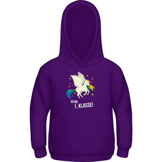 Kinder Hoodie Einschulung Einhorn – Ich bin 1. Klasse!