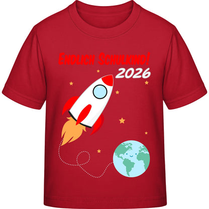 Kinder T-Shirt Einschulung Rakete – Endlich Schulkind 2026