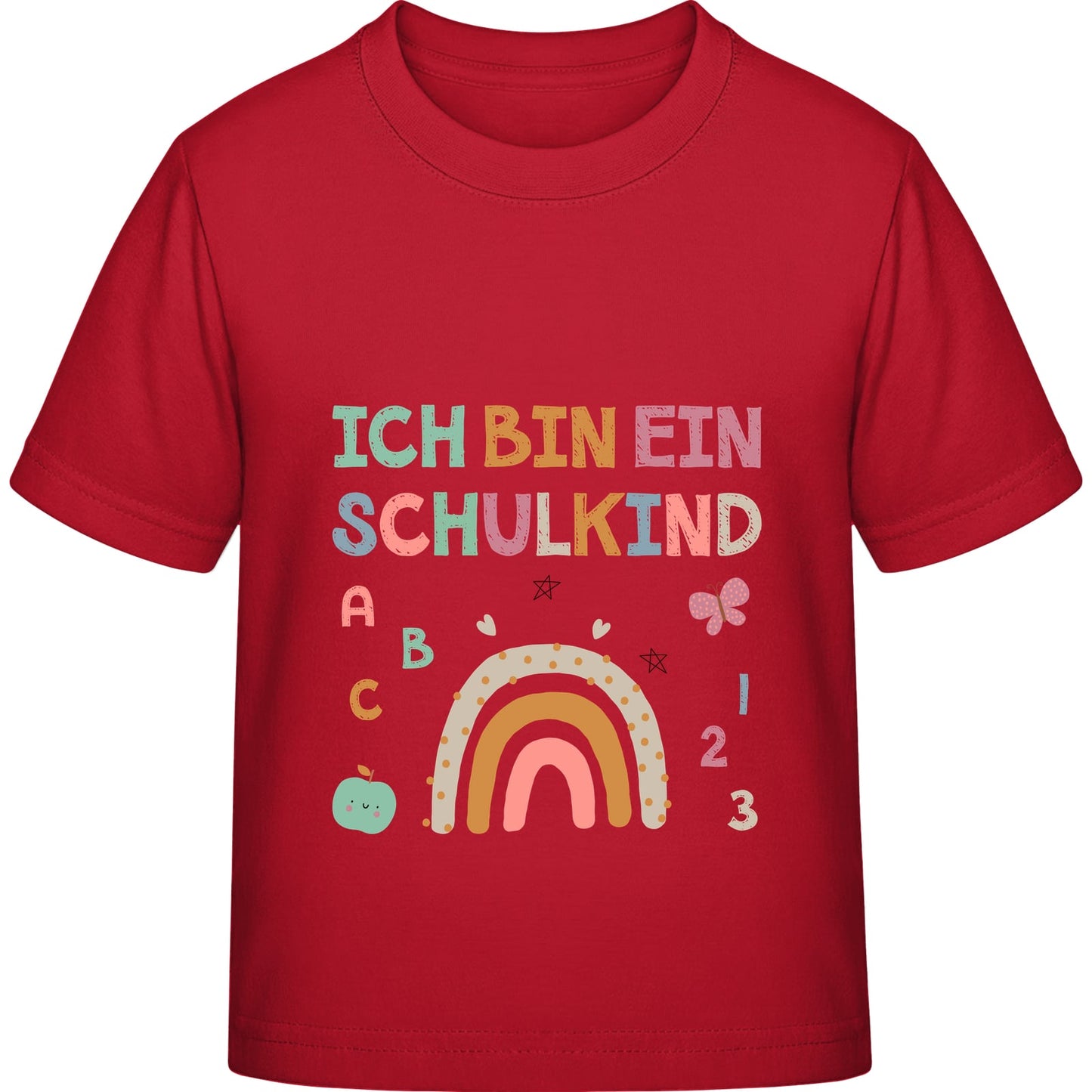 Kinder T-Shirt Einschulung Regenbogen – Ich bin ein Schulkind