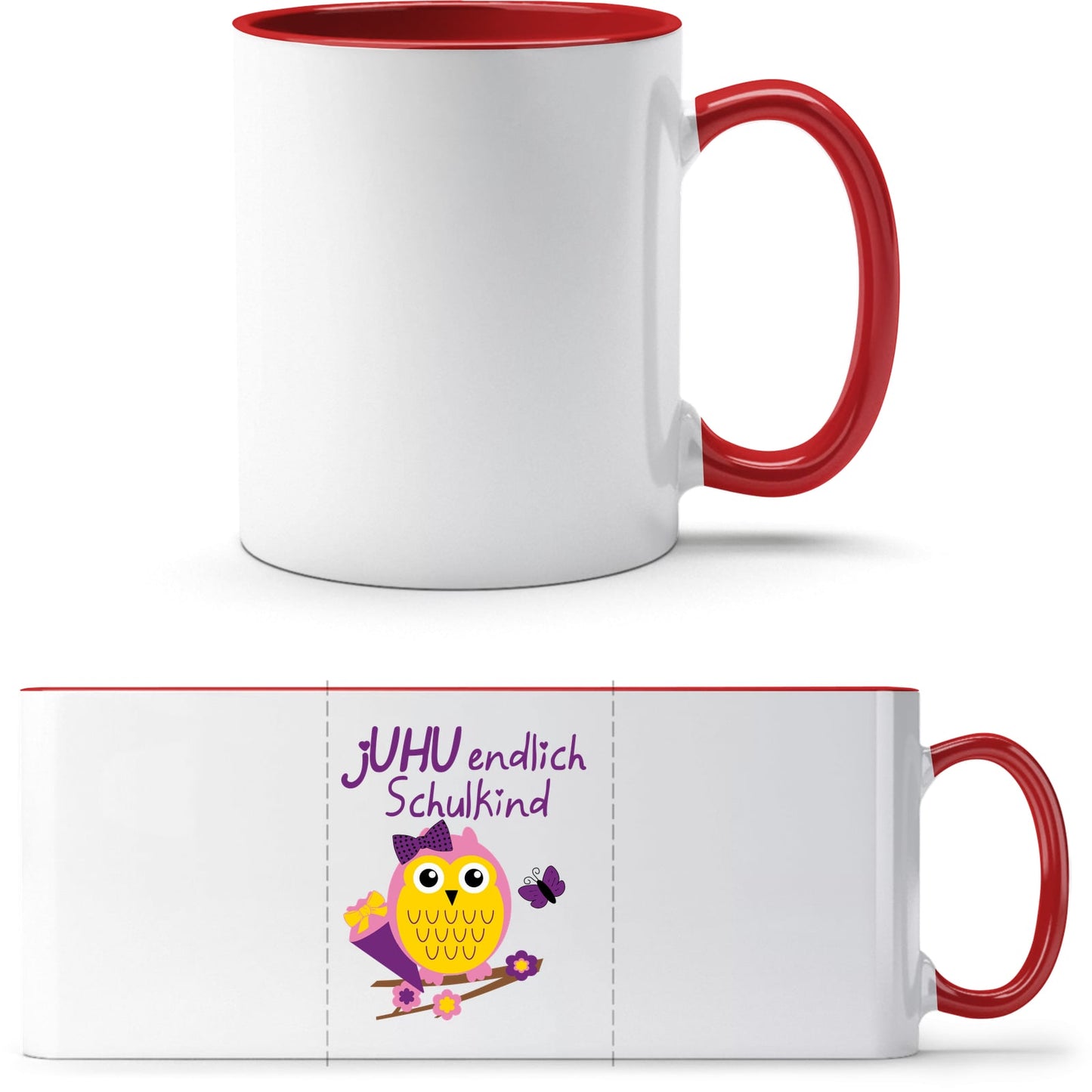 Tasse Einschulung Eule Mädchen – Juhu endlich Schulkind