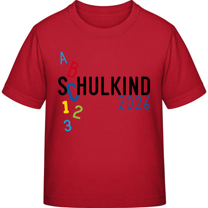 Kinder T-Shirt Einschulung ABC Schulkind 2026 – Geschenk zum Schulanfang