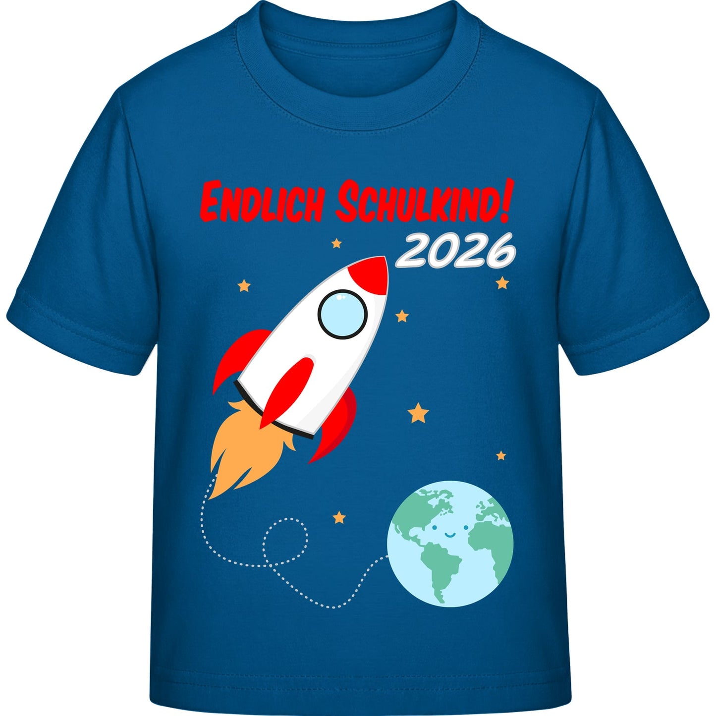 Kinder T-Shirt Einschulung Rakete – Endlich Schulkind 2026