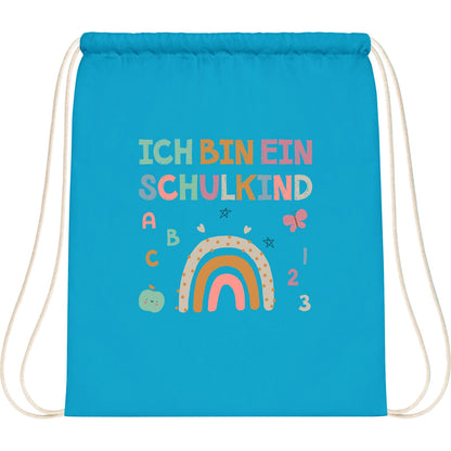 Turnbeutel Einschulung Schulkind – Regenbogen mit ABC & Zahlen