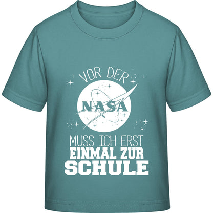 Kinder T-Shirt Einschulung NASA – Vor der NASA muss ich erst zur Schule
