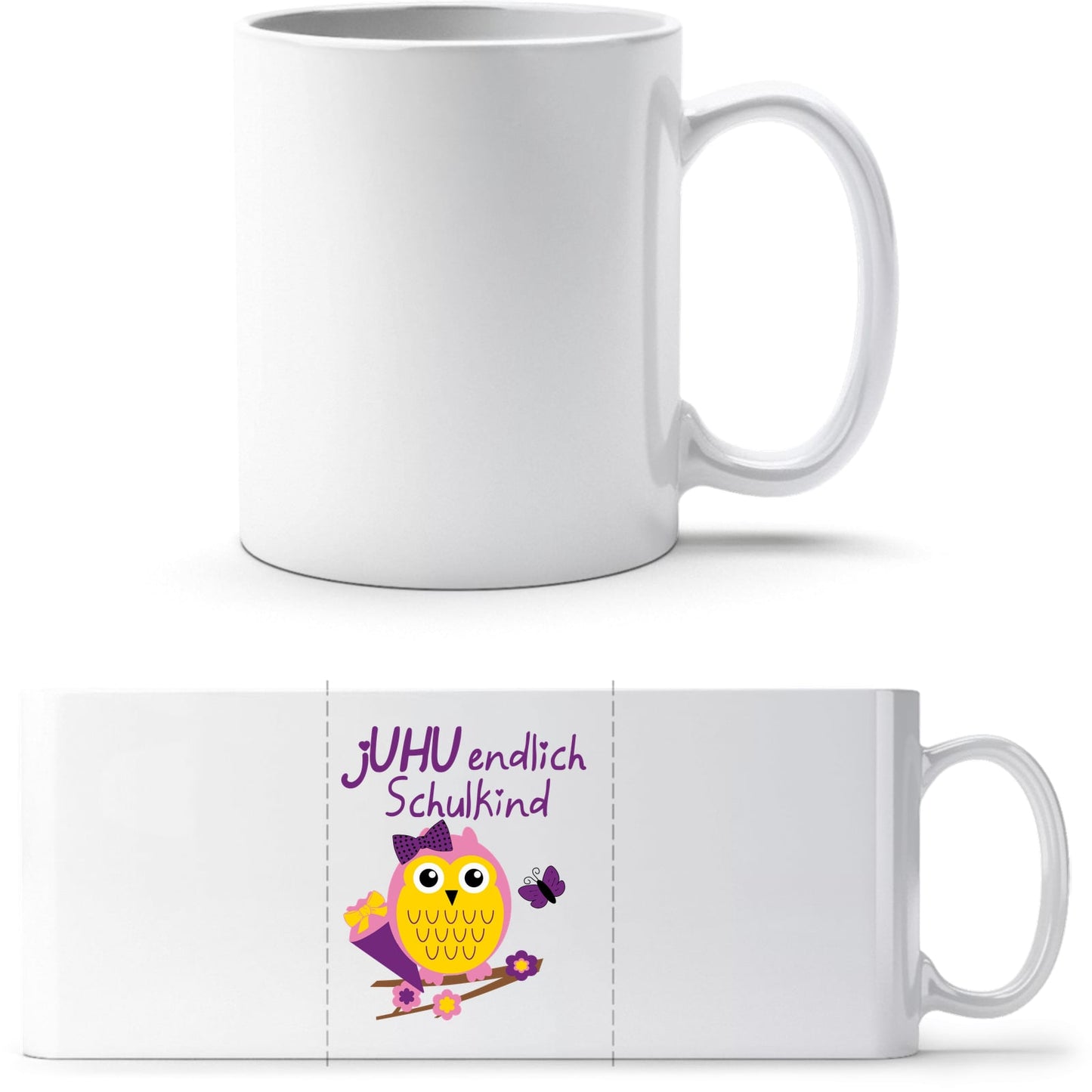 Tasse Einschulung Eule Mädchen – Juhu endlich Schulkind