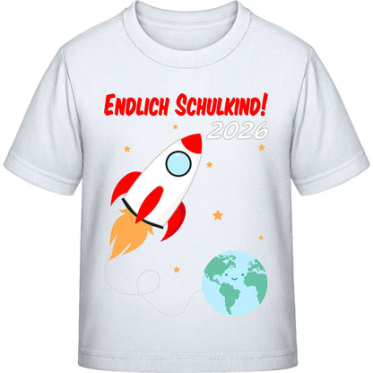 Kinder T-Shirt Einschulung Rakete – Endlich Schulkind 2026