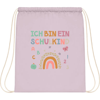 Turnbeutel Einschulung Schulkind – Regenbogen mit ABC & Zahlen