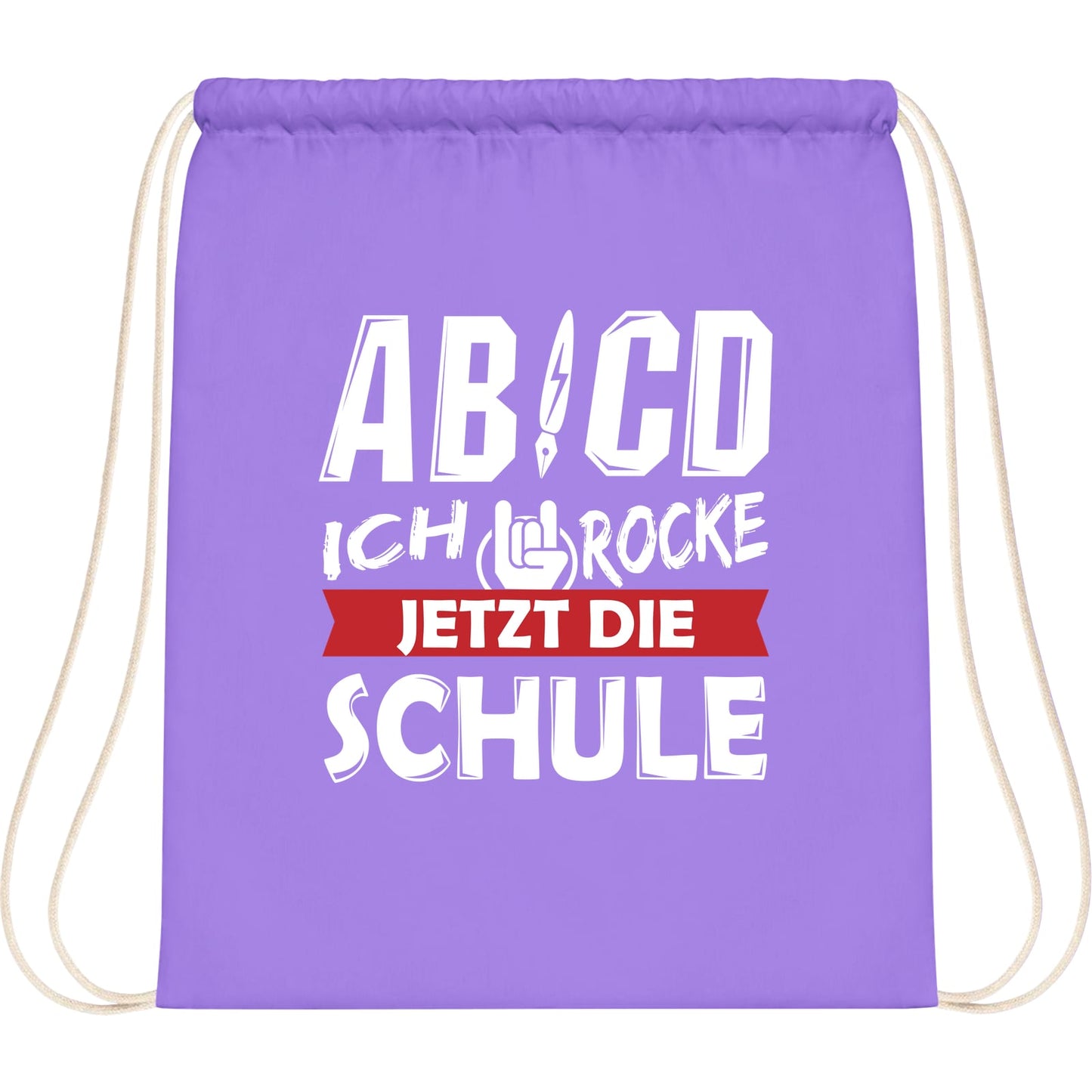 Turnbeutel Einschulung Rocker-Hand – Ich rocke jetzt die Schule