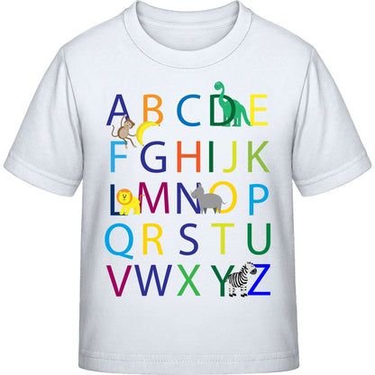 Kinder T-Shirt Einschulung Alphabet-Tiere – ABC mit Löwe & Zebra