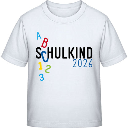 Kinder T-Shirt Einschulung ABC Schulkind 2026 – Geschenk zum Schulanfang
