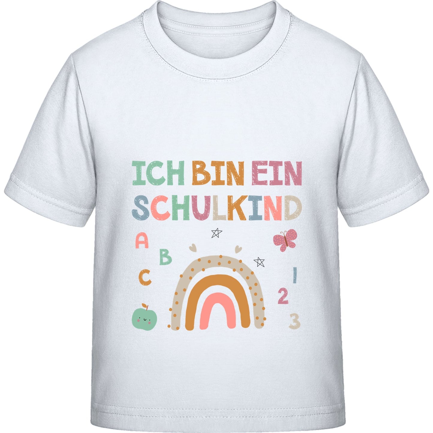 Kinder T-Shirt Einschulung Regenbogen – Ich bin ein Schulkind