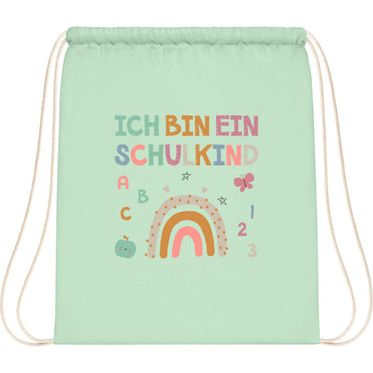 Turnbeutel Einschulung Schulkind – Regenbogen mit ABC & Zahlen