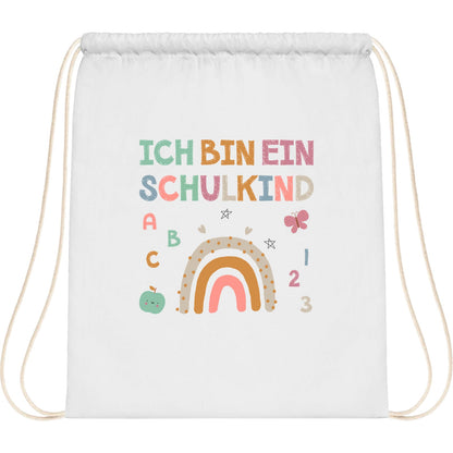 Turnbeutel Einschulung Schulkind – Regenbogen mit ABC & Zahlen